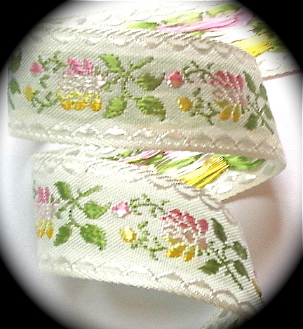 SWISS2  1" (3 yds) WHITE /OLIVE/PINK/LT. YELLOW